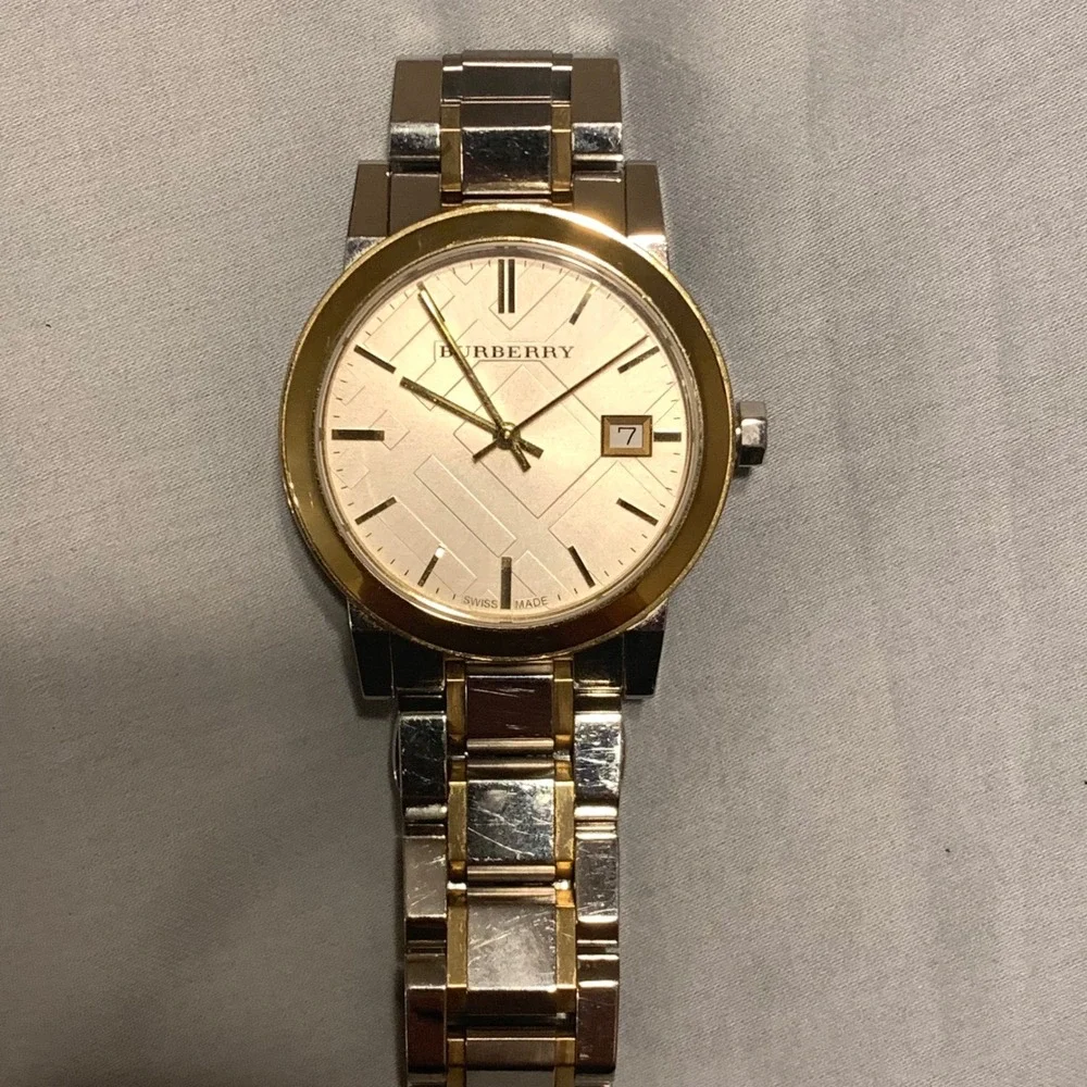 Burberry Wristwatch Women 34mm Two Tone BU9115 Swiss Made Sapphire Crystal Check